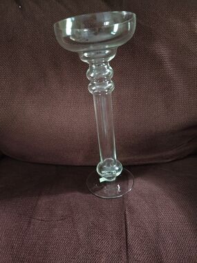 NWOT Elements Clear Glass Ribbed Floating Candle Holder